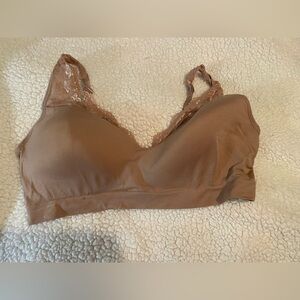 Elegant Dreamwear Lace Trim Bralette - Brown